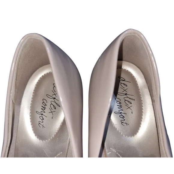 Dexflex Comfort Karma Women's Round Toe Nude Patent Pump High Heel Shoes sz 8.5 - Picture 10 of 10